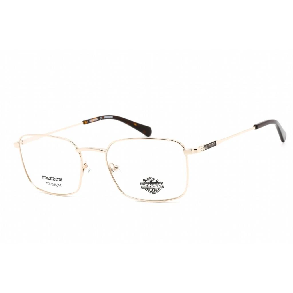 商品Harley Davidson|Harley Davidson Unisex Eyeglasses - Full Rim Rectangular Pale Gold Frame | HD9021 032,价格¥212,第1张图片