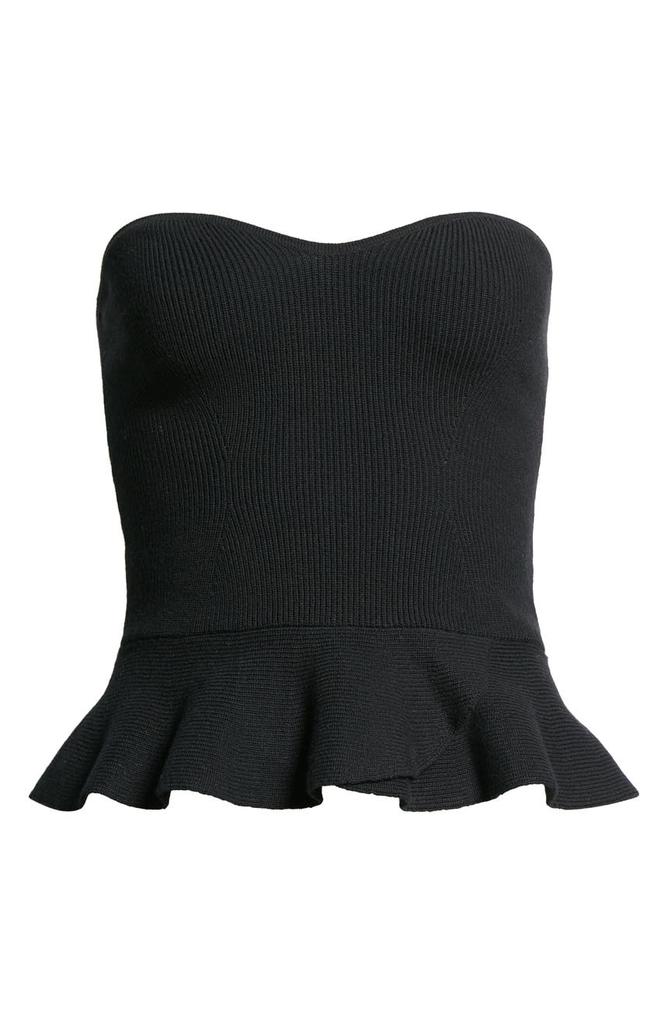 Sydney Ribbed Strapless Peplum Top商品第6张图片规格展示