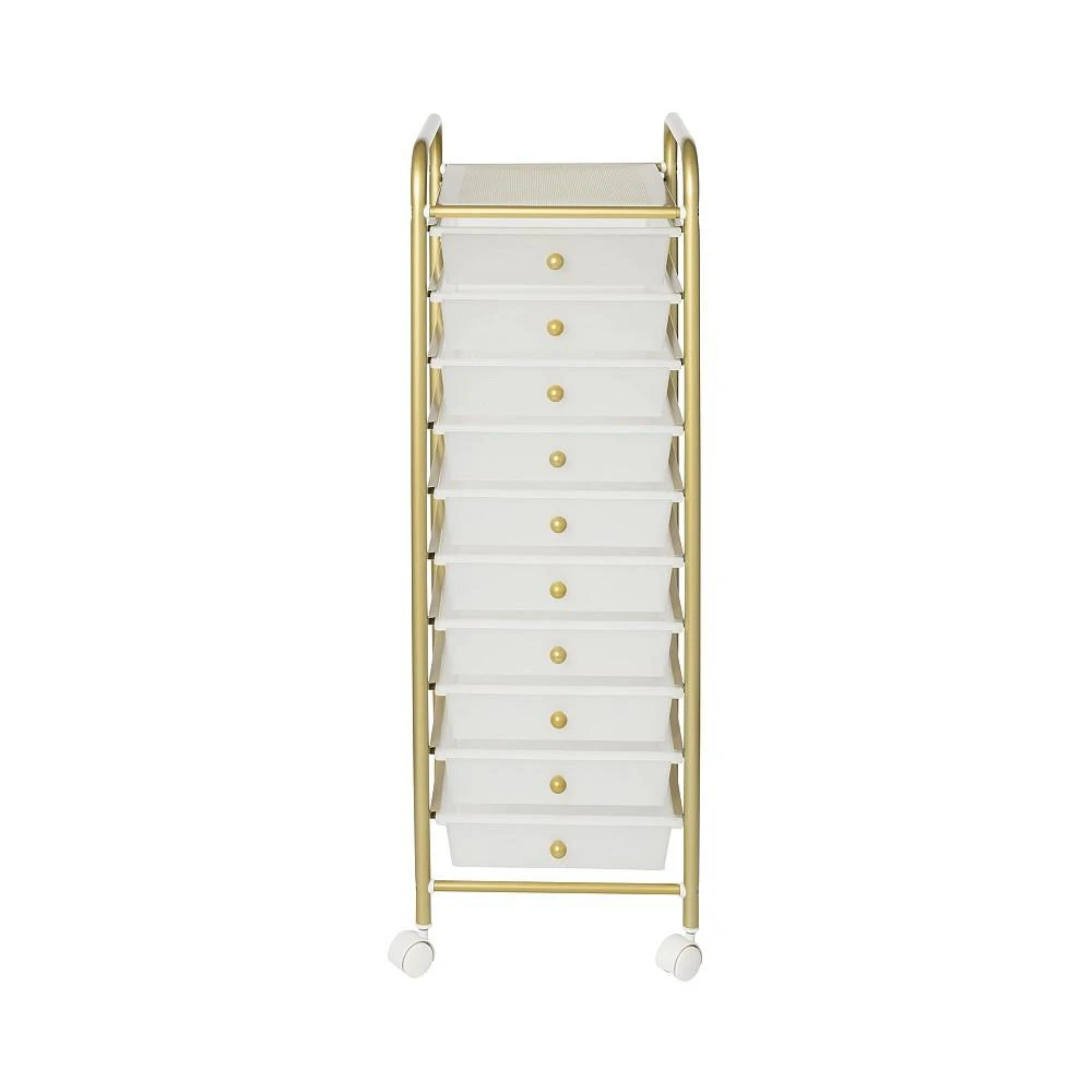 商品Honey Can Do|10-Drawer Rolling Storage Cart With Plastic Drawers,价格¥983,第5张图片详细描述