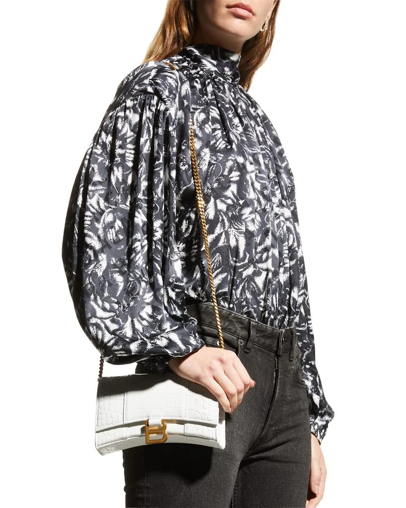 Hourglass Shiny Mock-Croc Chain Wallet 商品