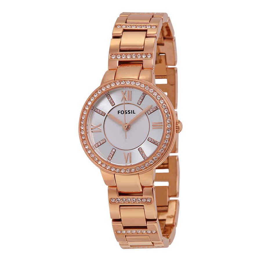 Fossil Virginia Silver Dial Rose Gold-tone Ladies Watch ES3284商品第1张图片规格展示