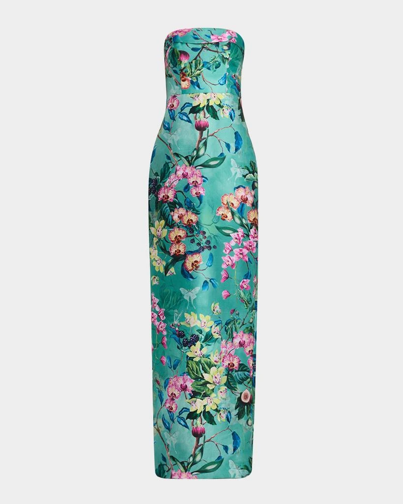 商品Theia|Lulu Floral-Print Mikado Column Gown,价格¥5757,第1张图片