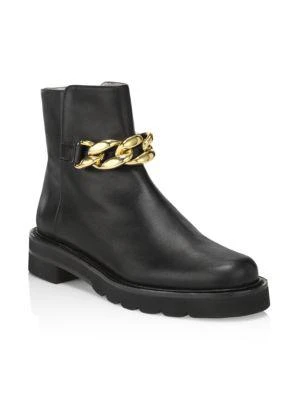商品Stuart Weitzman|Lift Chain Leather Combat Boots,价格¥1110,第2张图片详细描述