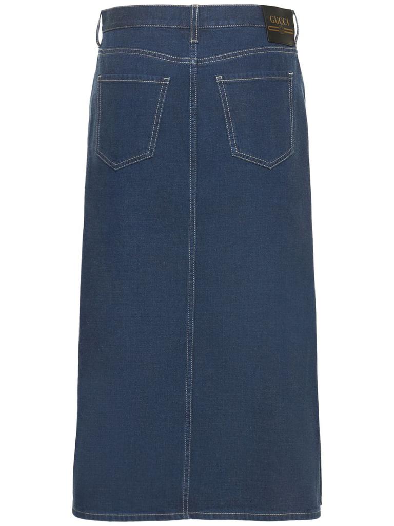 Cotton Denim Pencil Skirt商品第2张图片规格展示