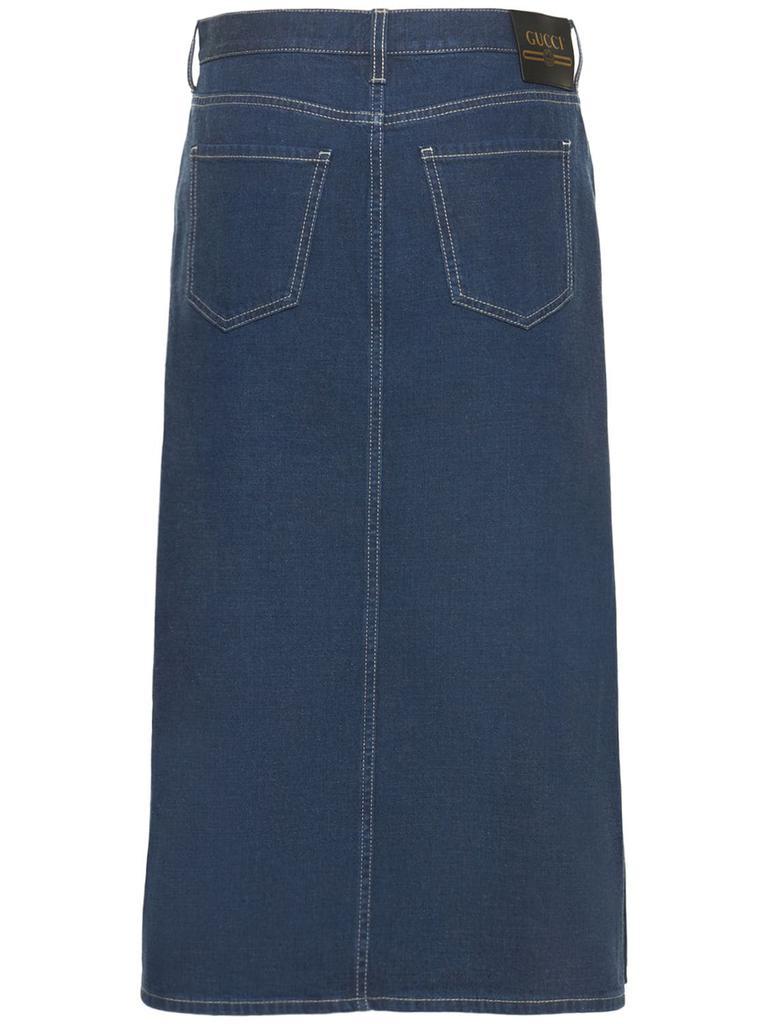 商品Gucci|Cotton Denim Pencil Skirt,价格¥8526,第4张图片详细描述