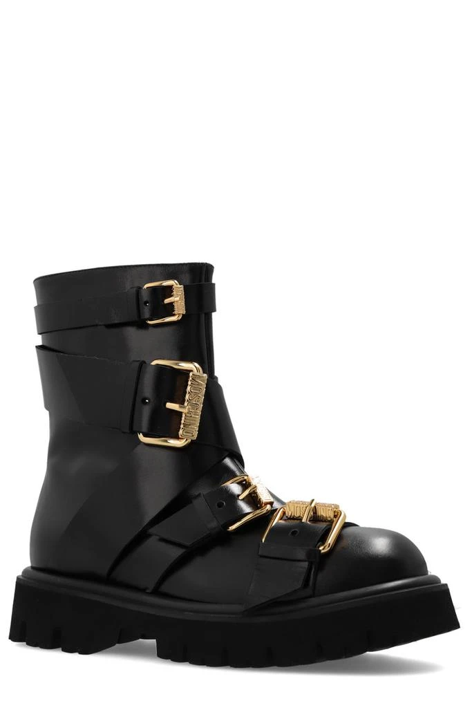 商品Moschino|Moschino Buckle-Detailed Round-Toe Zipped Ankle Boots,价格¥3585,第2张图片详细描述