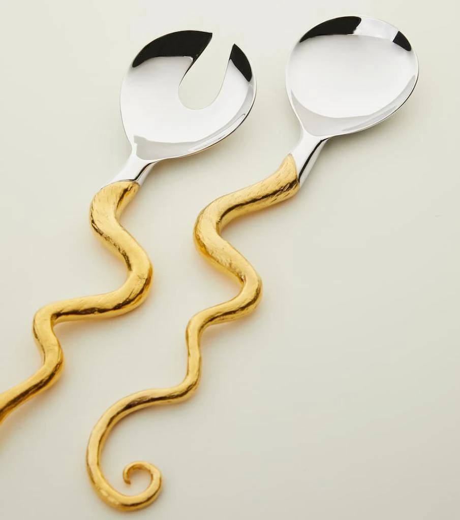 商品L'Objet|Haas Twisted Horn 24kt gold-plated serving utensils set,价格¥2736,第2张图片详细描述