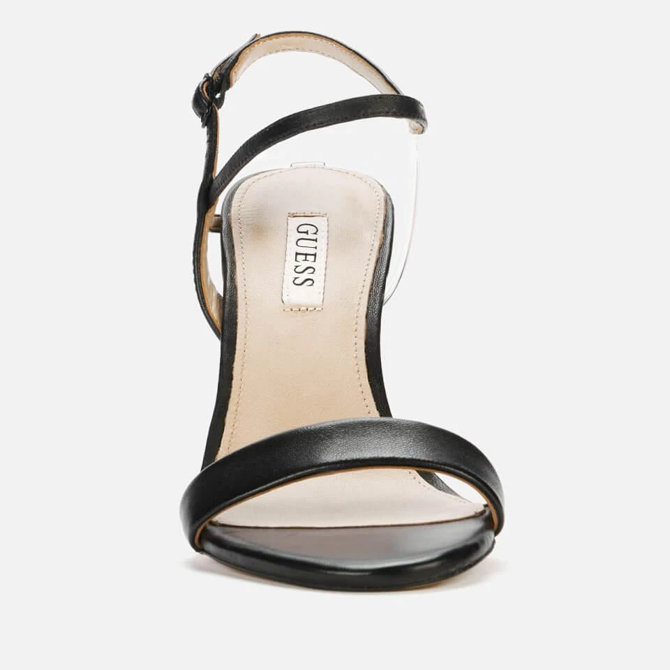 商品GUESS|GUESS WOMEN'S KABELLE LEATHER HEELED SANDALS - BLACK,价格¥236,第2张图片详细描述