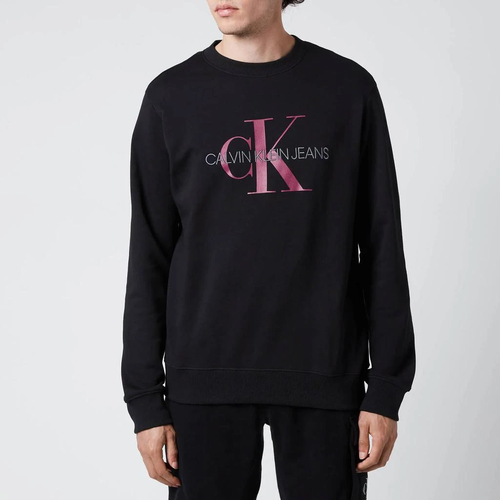 商品Calvin Klein|Calvin Klein Jeans Men's Organic Cotton Monogram Sweatshirt - Black,价格¥301,第1张图片