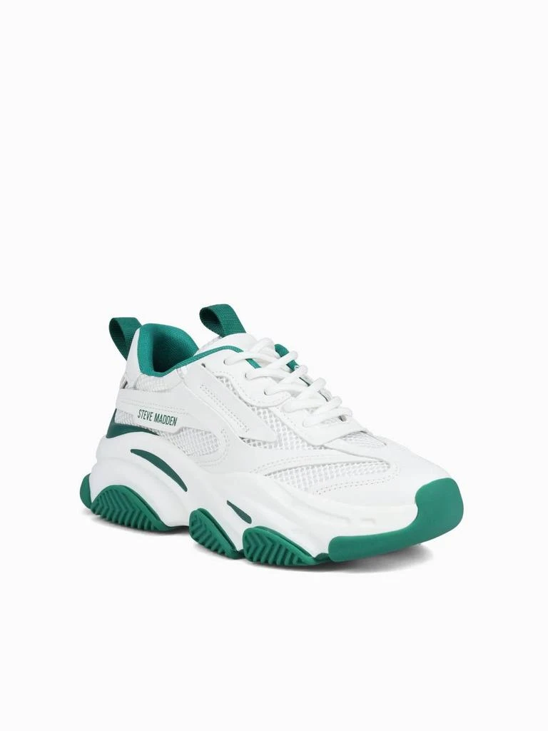 商品Steve Madden|Women's Possession Sneaker In White & Emerald,价格¥575,第2张图片详细描述