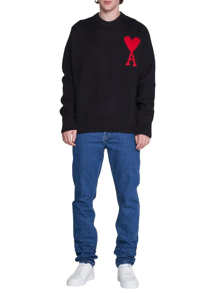 商品AMI|AMI Logo Intarsia Crewneck Knitted Jumper,价格¥2286,第4张图片详细描述