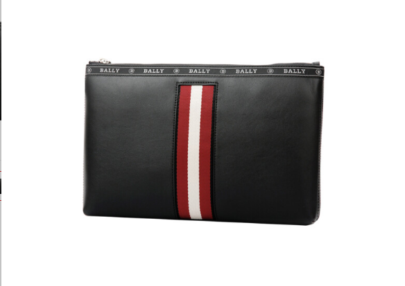 巴利男士黑色红白条纹皮革手拿包HARTLAND-6227997（澳门仓发货）商品第2张图片规格展示