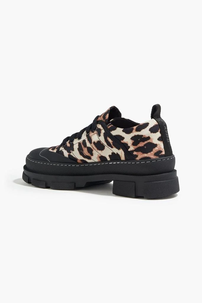 商品Ganni|Hybrid leopard-print stretch-knit platform sneakers,价格¥988,第3张图片详细描述