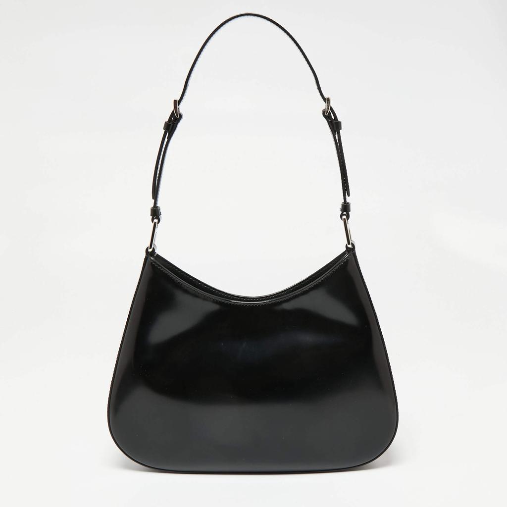 Prada Black Patent Leather Cleo Shoulder Bag商品第4张图片规格展示