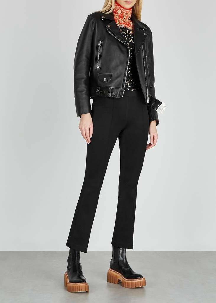 商品Helmut Lang|Black flared stretch-jersey leggings,价格¥2991,第4张图片详细描述