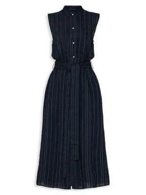商品[二手商品] Vince|Drapey Stripe Midi Shirtdress,价格¥473,第5张图片详细描述