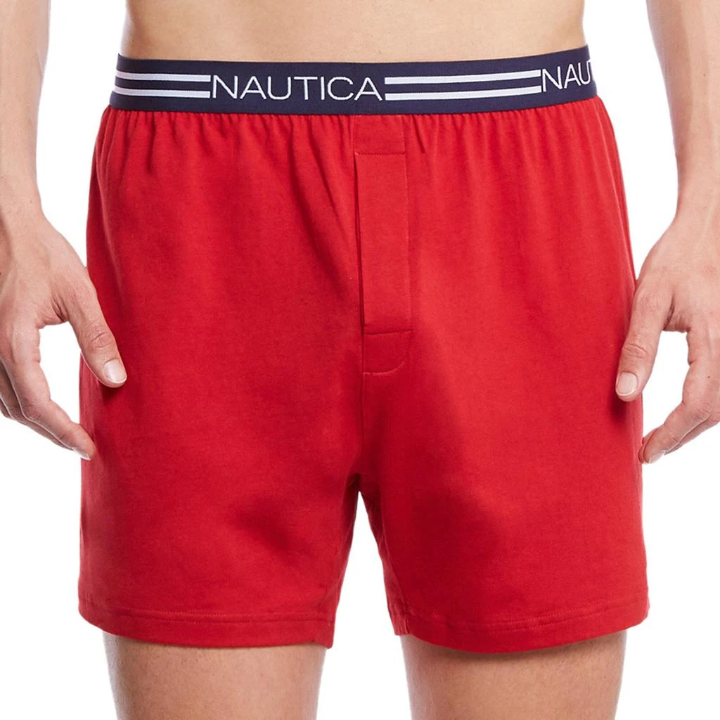 商品Nautica|Mens Red Solid Knit Boxers,价格¥74,第1张图片