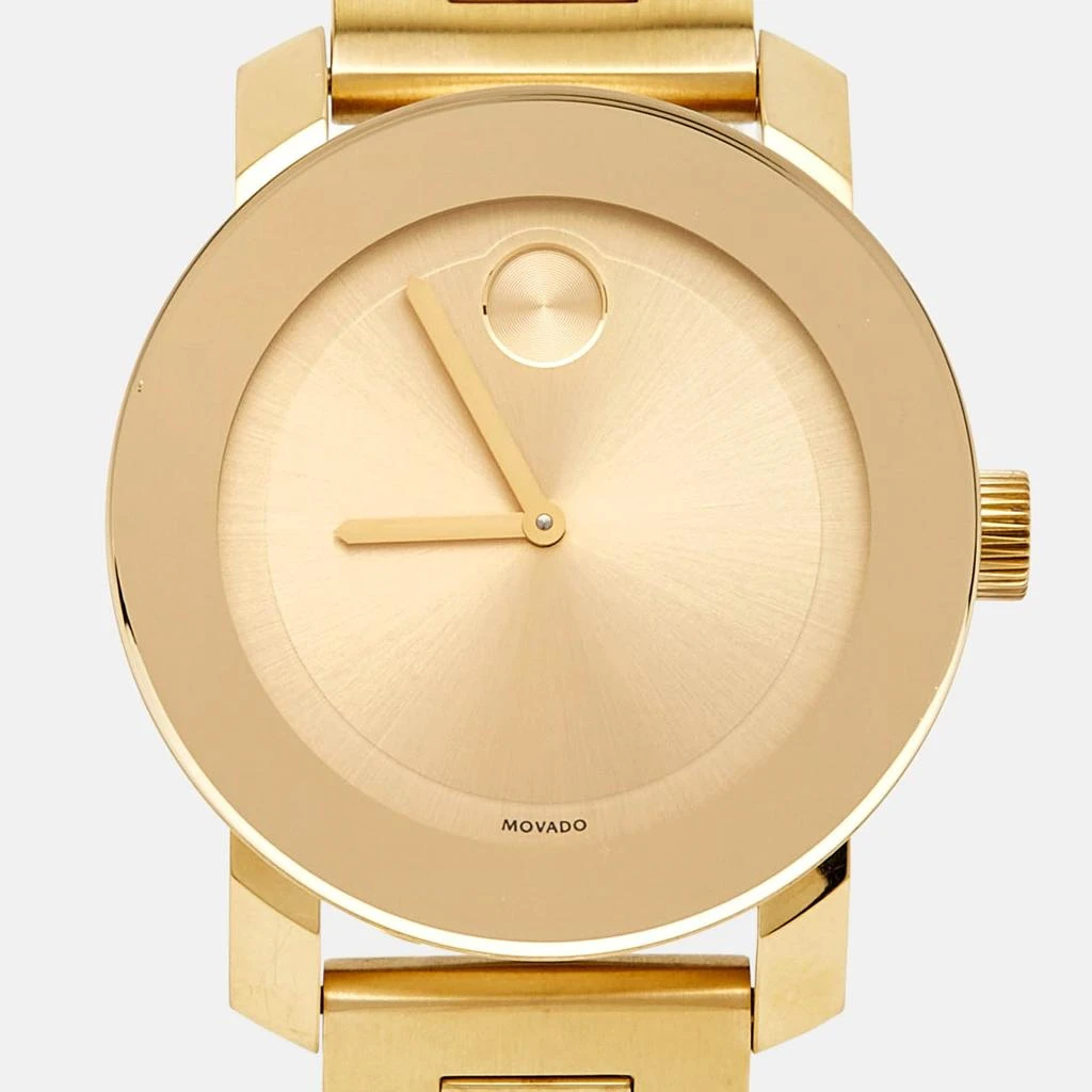 商品[二手商品] Movado|Champagne Gold Plated Stainless Steel Bold Mb.01.3.34.6038 Men's Wristwatch 36 Mm,价格¥3045,第2张图片详细描述