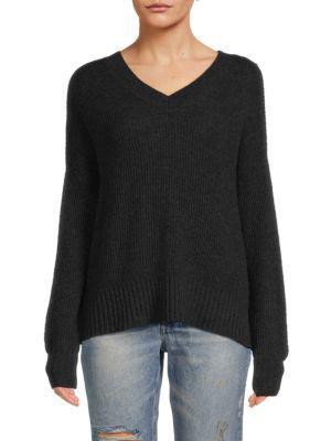 商品Saks Fifth Avenue|Ribbed V Neck Boxy Cashmere Sweater,价格¥787,第1张图片