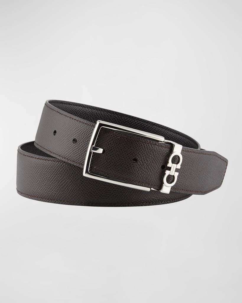 商品Salvatore Ferragamo|Men's Reversible Textured Leather Belt with Classic Buckle,价格¥3523,第2张图片详细描述