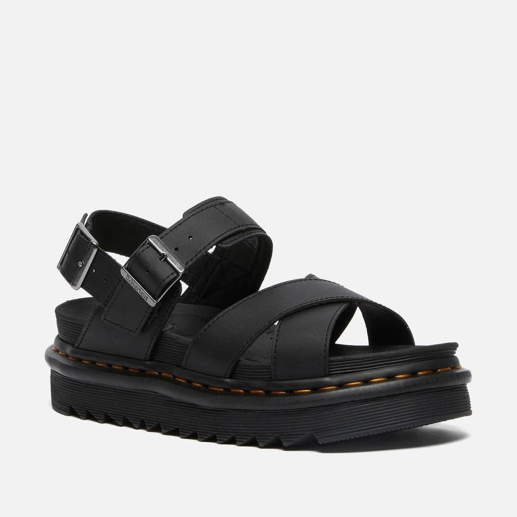 Dr. Martens Women's Voss Leather Double Strap Sandals - Black商品第1张图片规格展示