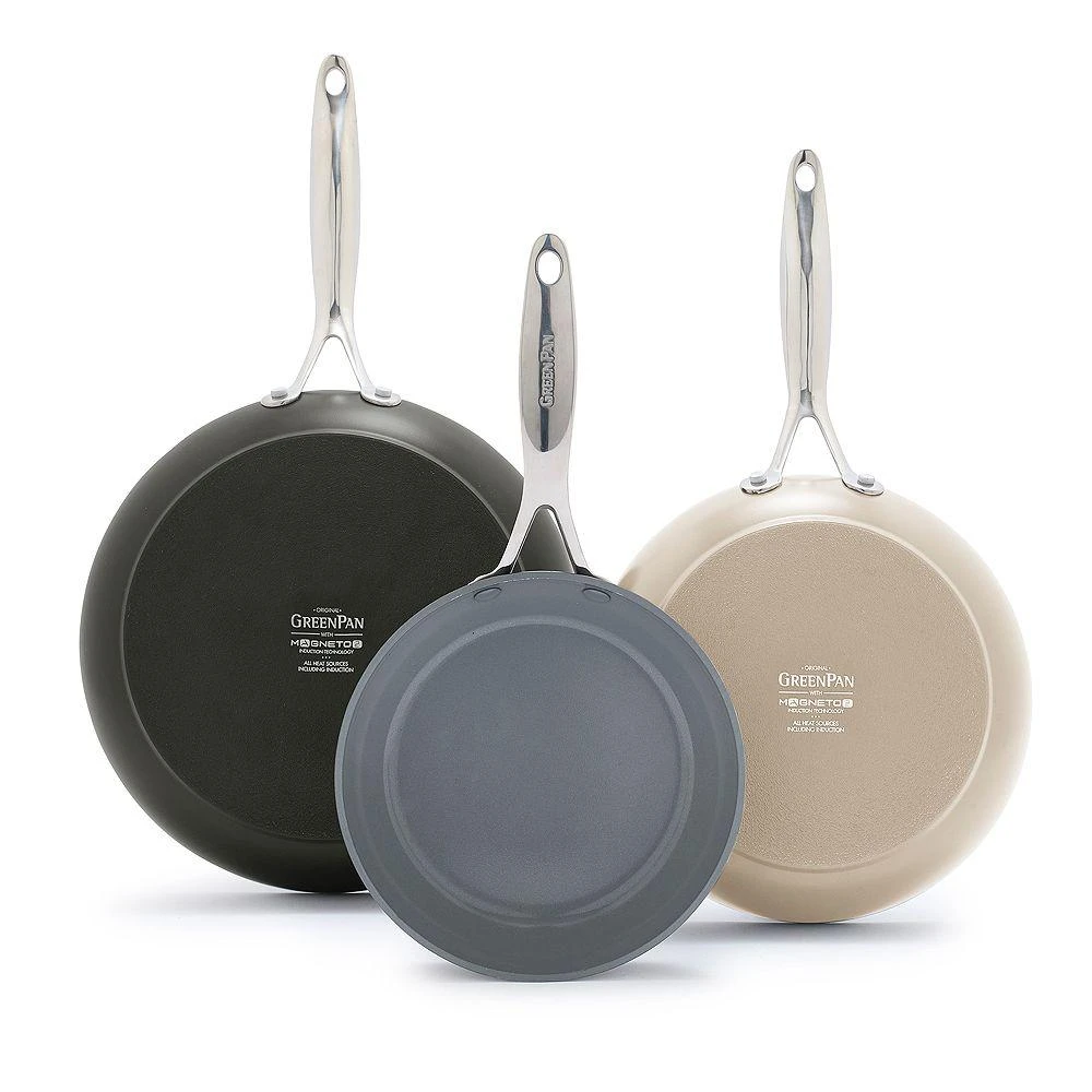 商品Greenpan|Valencia Pro Nonstick Fry Pan, Set of 3 - Exclusive,价格¥1120,第1张图片