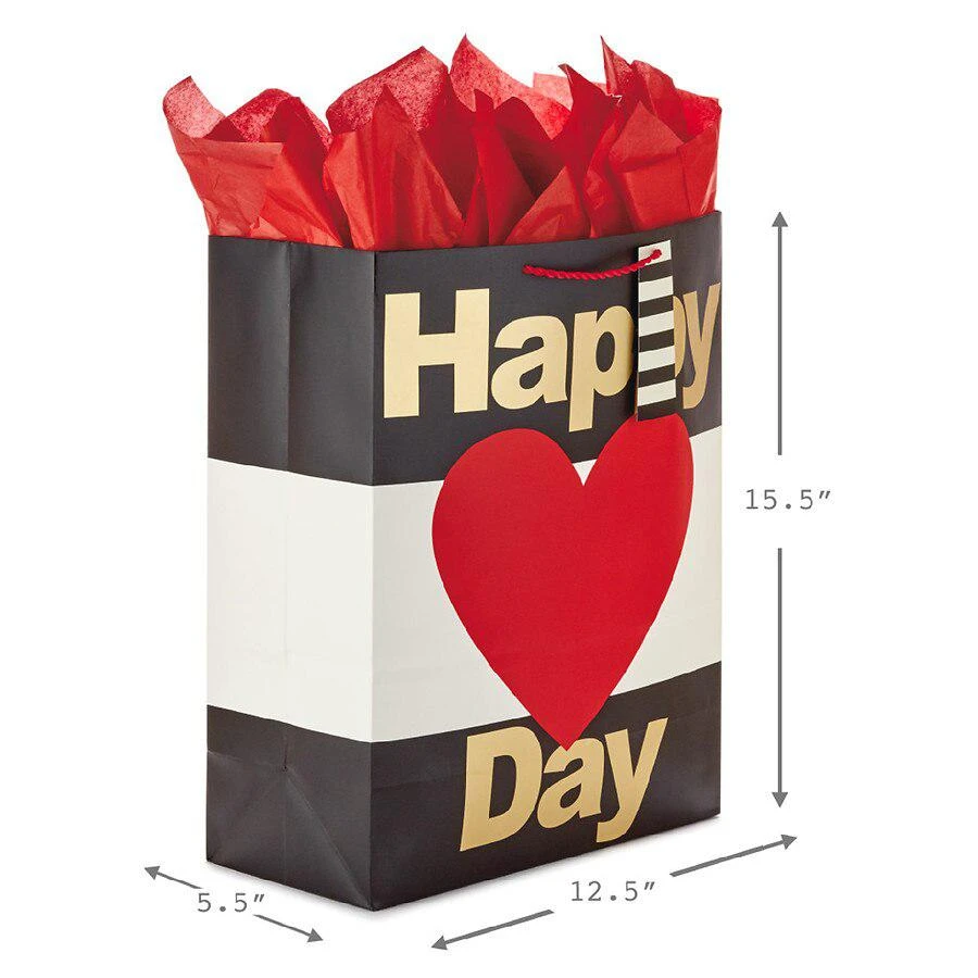 商品Hallmark|Valentine's Day Gift Bag with Tissue Paper (Happy Heart Day),价格¥26,第3张图片详细描述