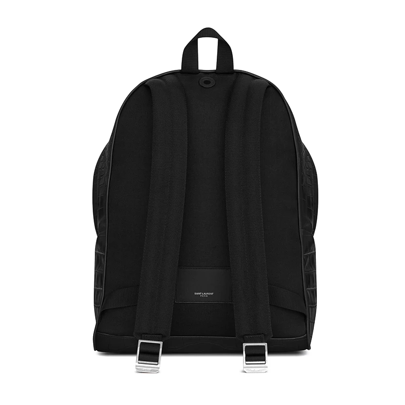 SAINT LAURENT PARIS/圣罗兰 YSL 男士小牛皮鳄鱼压纹皮革YSL压花拉链口袋城市双肩包534967DZE2F1000 商品