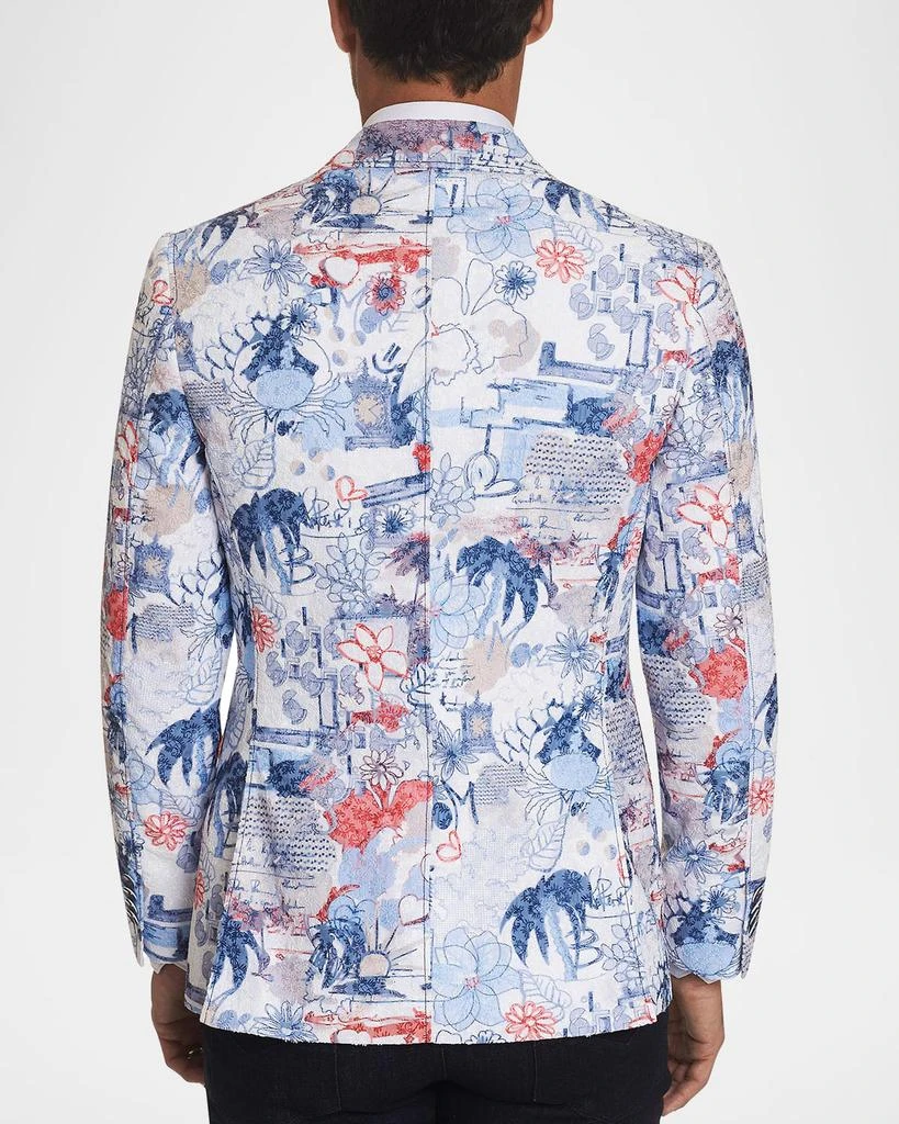商品Robert Graham|Men's Ascari Floral-Print Two-Button Jacket,价格¥6927,第3张图片详细描述