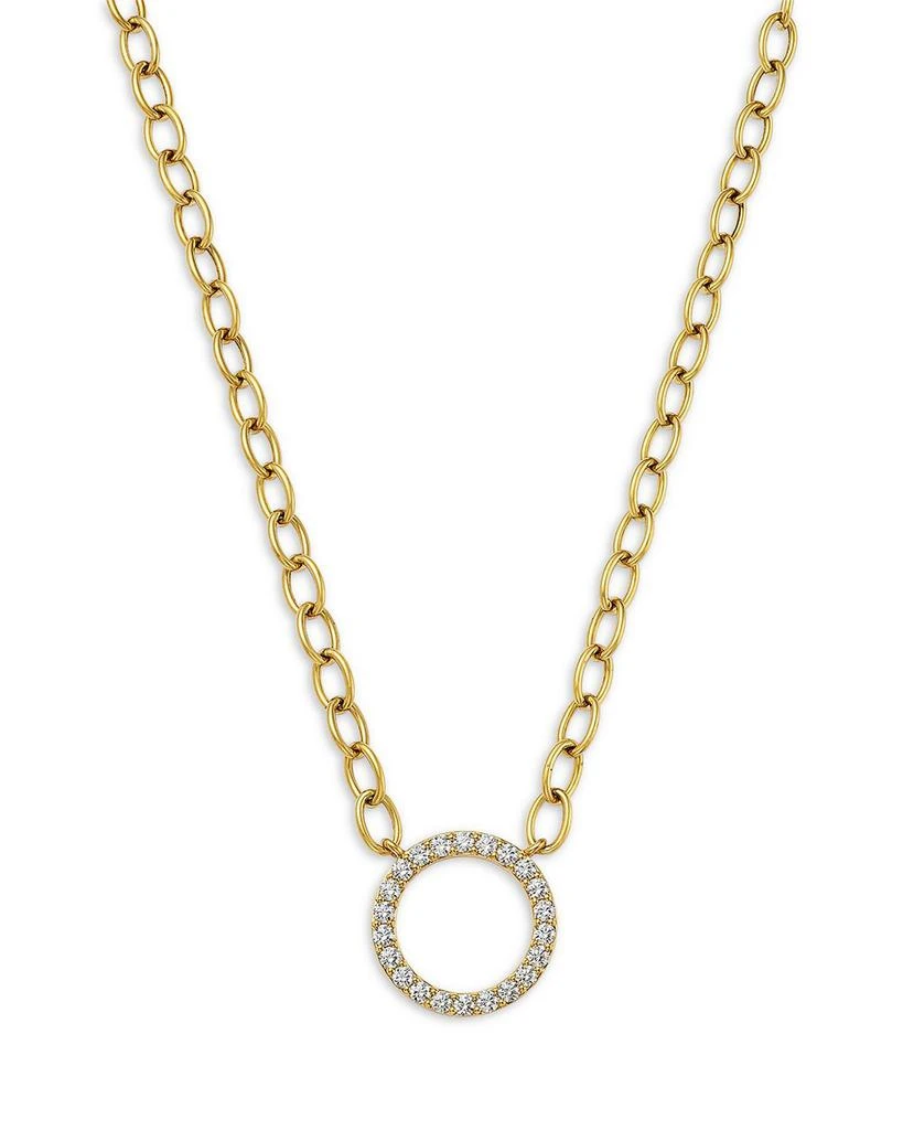 商品Bloomingdale's Fine Collection|Diamond Circle Pendant Necklace in 14K Yellow Gold, 1.0 tcw,价格¥71422,第1张图片