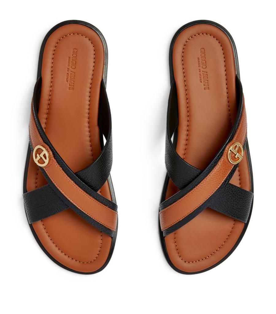 商品Giorgio Armani|Pebbled Leather Sandals,价格¥4021,第4张图片详细描述