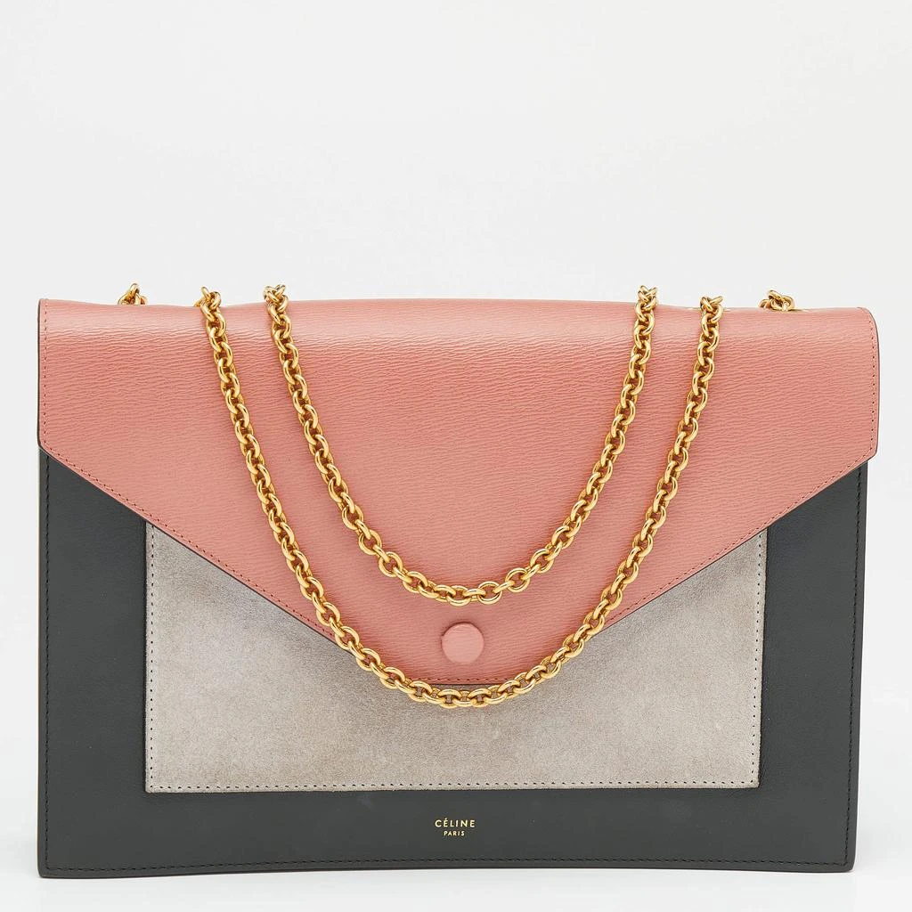 商品[二手商品] Celine|Celine Multicolor Leather And Suede Envelope Shoulder Bag,价格¥3714,第1张图片