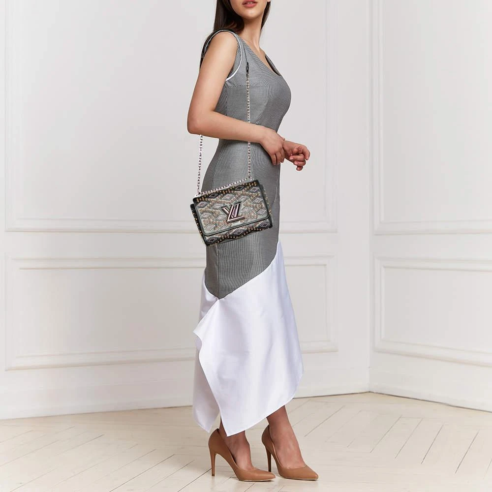 商品[二手商品] Louis Vuitton|Louis Vuitton Black Leather Limited Edition Grommet Embellished Twist MM Bag,价格¥15235,第2张图片详细描述