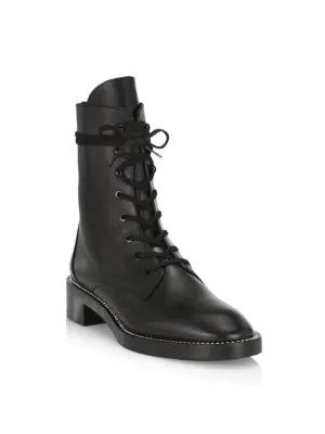 Sondra Studded Leather Combat Boots商品第2张图片规格展示