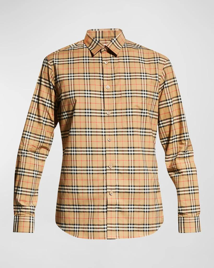 商品Burberry|Men's Simpson Check-Pattern Sport Shirt,价格¥3318,第2张图片详细描述