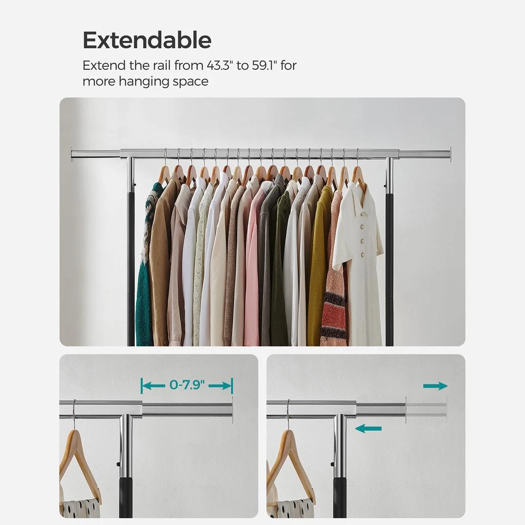 商品BreeBe|Heavy-Duty Clothes Rack with Extendable Hanging Rod,价格¥855,第4张图片详细描述