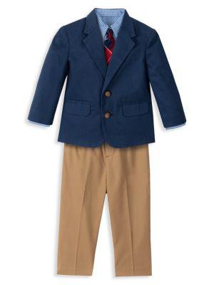 Baby Boy's 4-PieceTwill Blazer Set商品第1张图片规格展示
