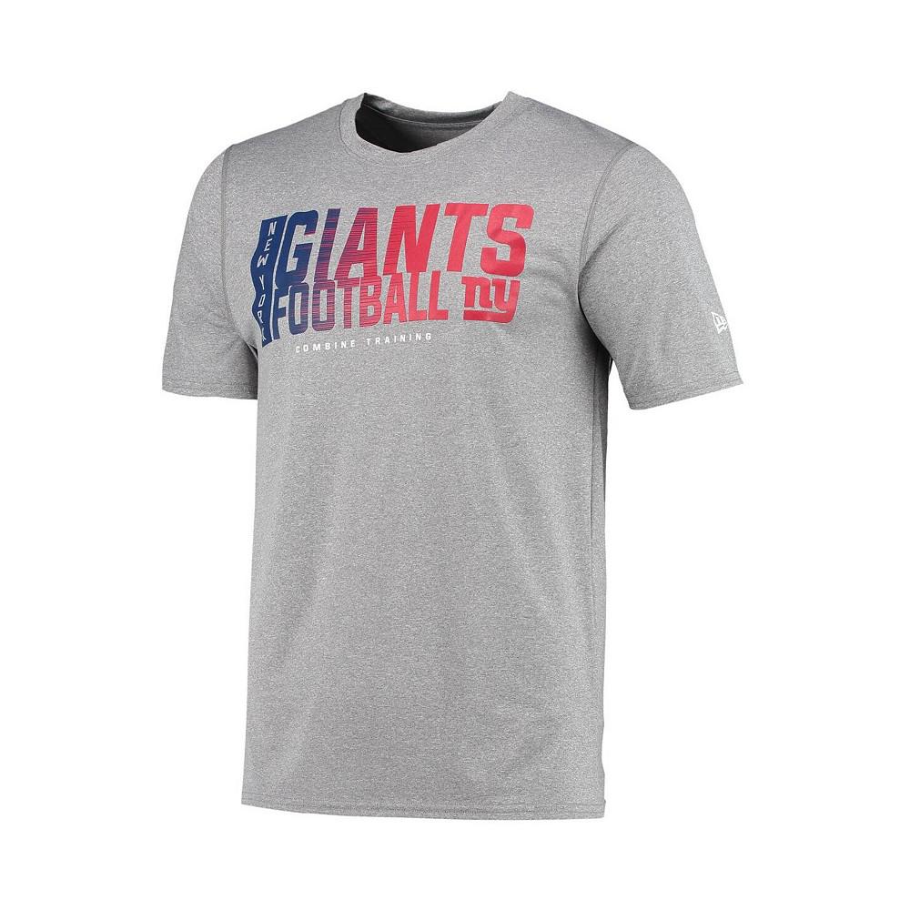 Men's Heathered Gray New York Giants Combine Authentic Game On T-shirt商品第3张图片规格展示