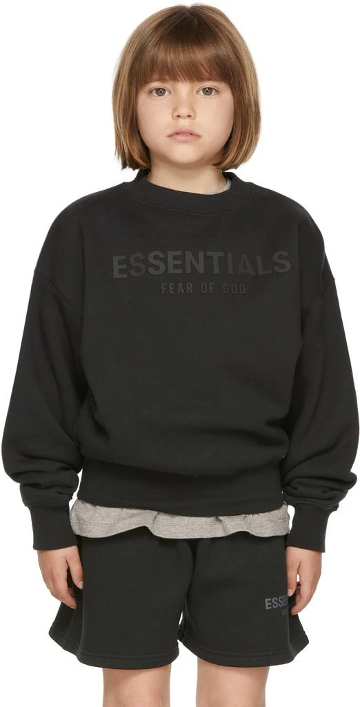 商品Essentials|Kids Black Fleece Pullover Sweatshirt,价格¥348,第2张图片详细描述