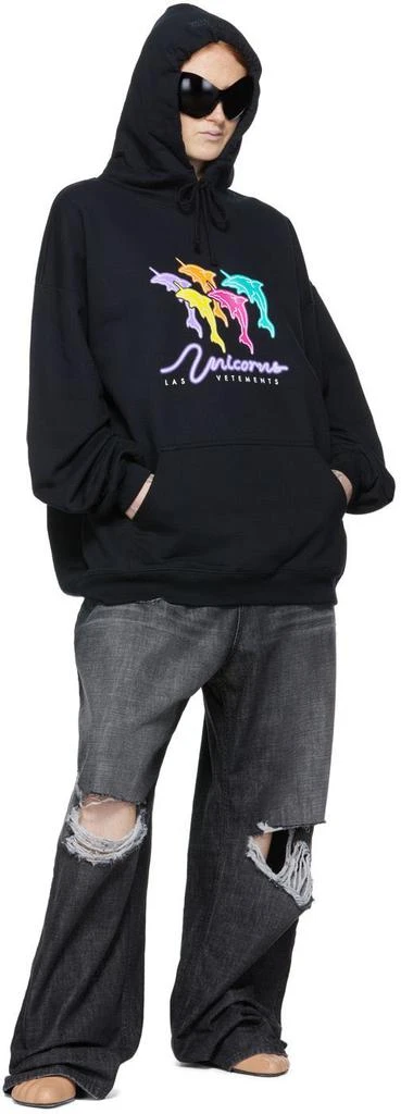 商品Vetements|黑色棉质连帽衫,价格¥3876,第4张图片详细描述