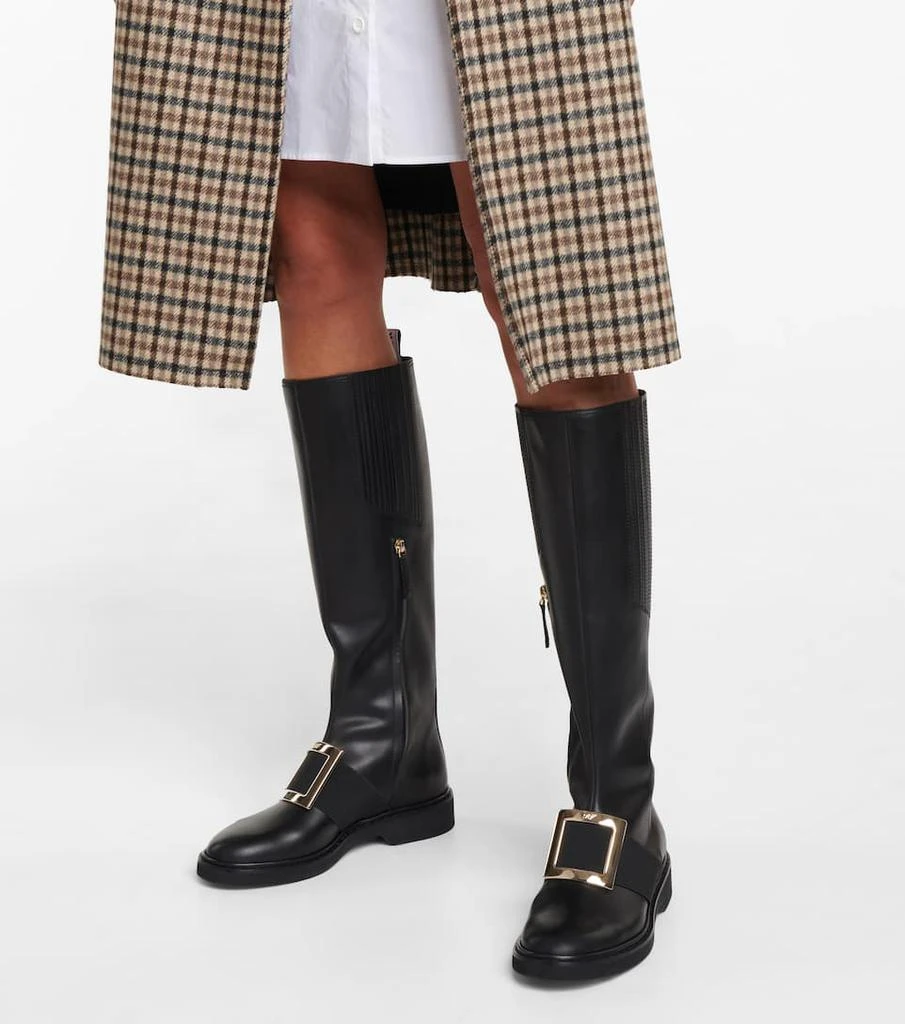 商品Roger Vivier|Viv' Rangers皮革及膝靴,价格¥18295,第4张图片详细描述