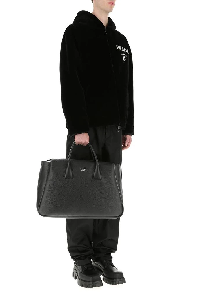 商品Prada|Black leather travel bag,价格¥26337,第4张图片详细描述