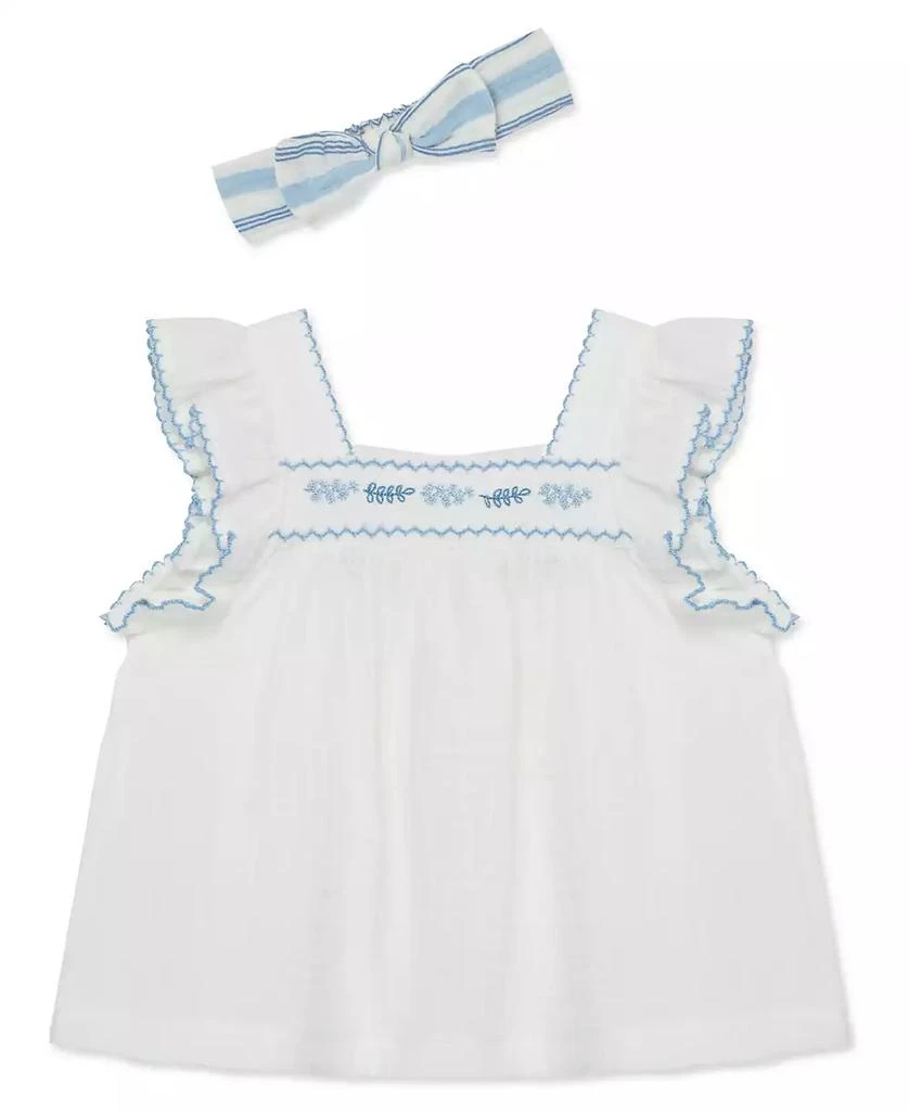 商品Little Me|Baby Girls Sprigs Sunsuit with Headband,价格¥73,第3张图片详细描述