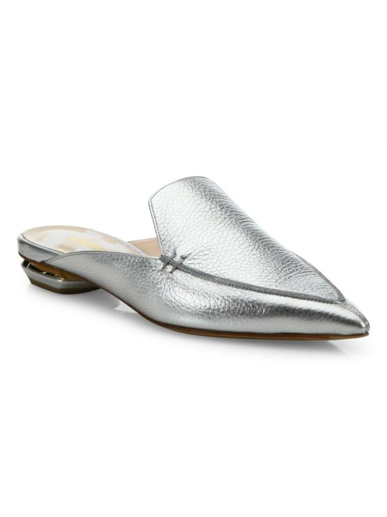 商品Nicholas Kirkwood|Beya Metallic Leather Flat Mules,价格¥1484,第2张图片详细描述