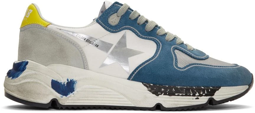 商品Golden Goose|Blue & Grey Running Sole Sneakers,价格¥2361,第1张图片