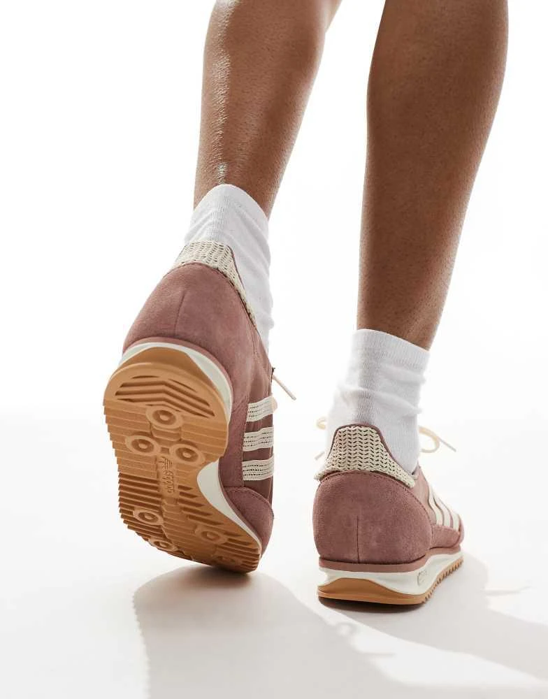 商品Adidas|adidas Originals SL 72 OG trainers in light brown and cream crochet,价格¥884,第3张图片详细描述