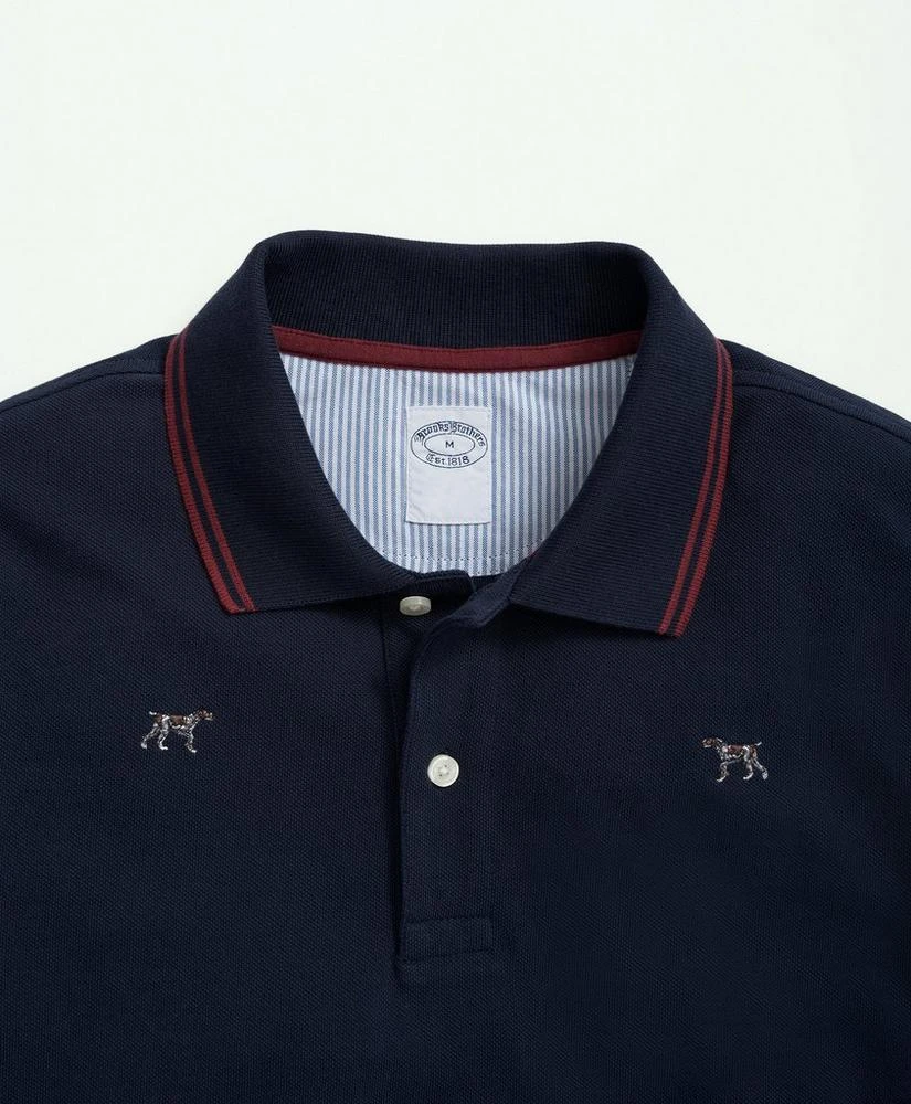 商品Brooks Brothers|Cotton Pique Long-Sleeve Embroidered Dog Polo Shirt,价格¥705,第2张图片详细描述