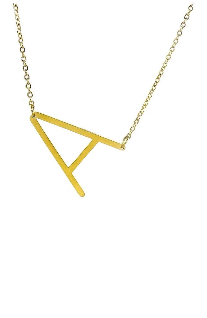 商品Savvy Cie Jewels|14K Gold Plated Initial Pendant Necklace with Gift Box - Multiple Letters Available,价格¥151,第1张图片