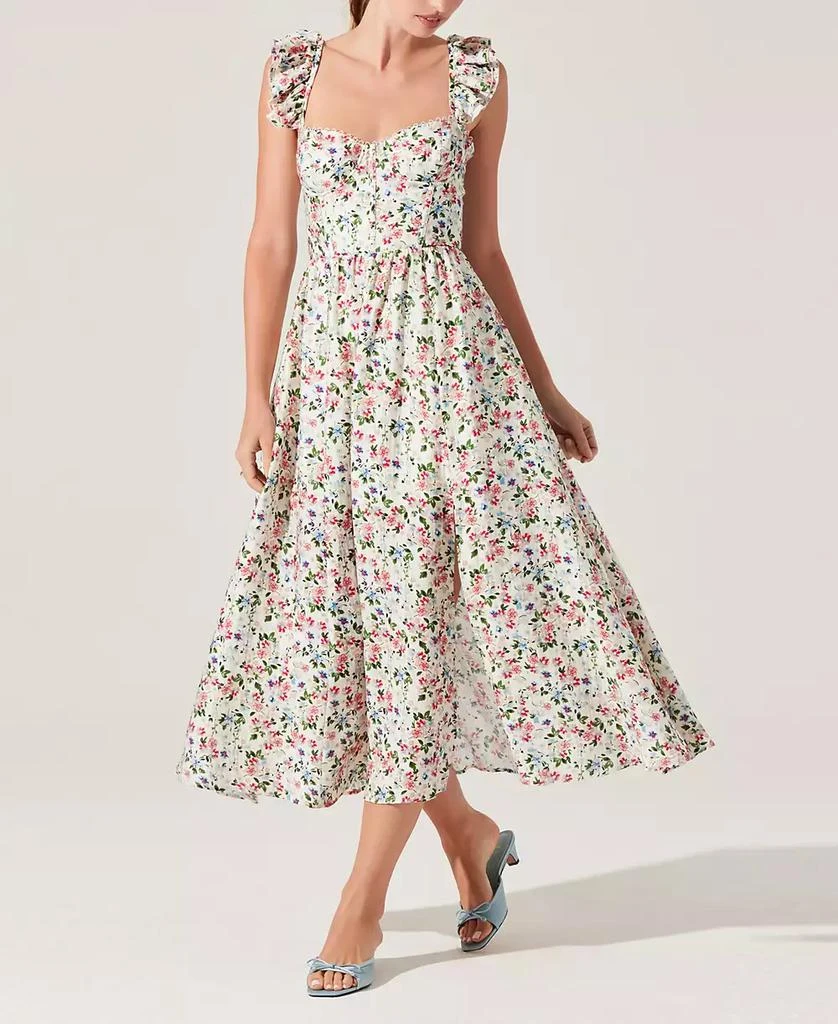 商品ASTR|Women's Wedelia Floral Print Sleeveless Midi Dress,价格¥792,第5张图片详细描述