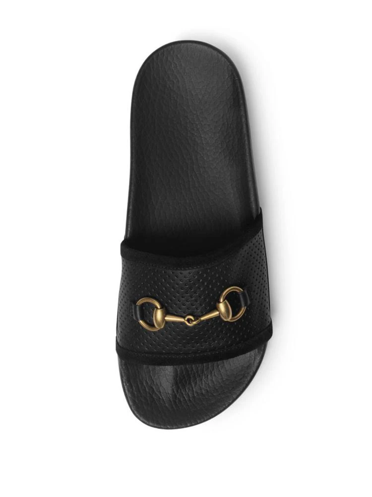 商品Gucci|Pursuit Horsebit Leather Slides,价格¥3614,第4张图片详细描述